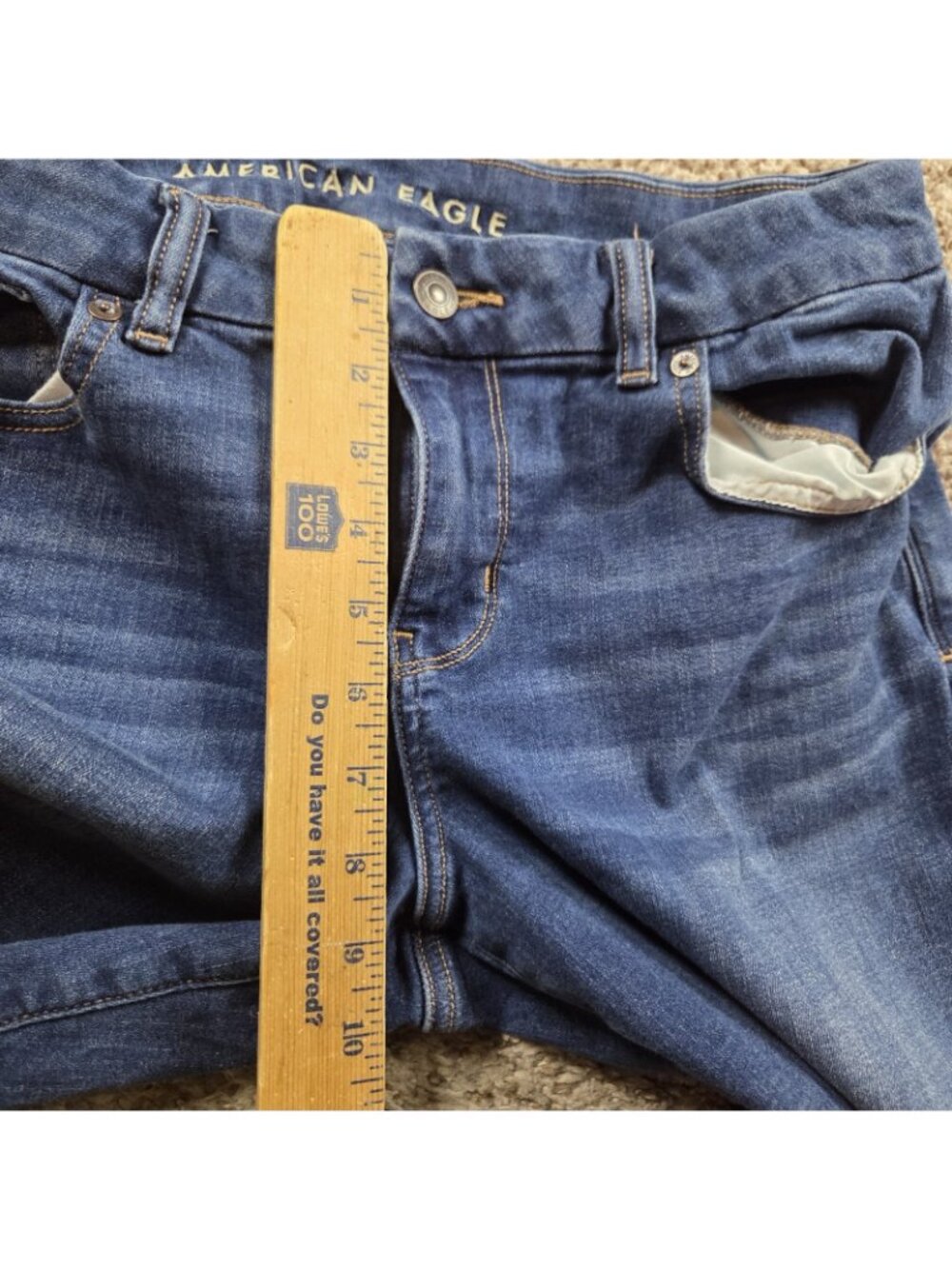American Eagle Jeans Womens 12 Curvy Kick Bootcut Dark Wash Denim - Picture 4 of 7